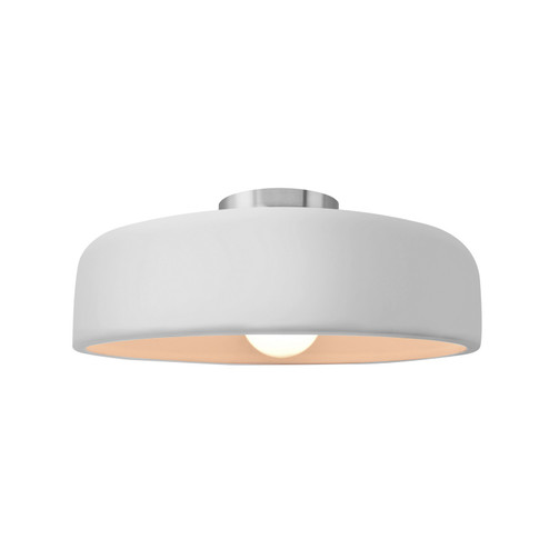 Radiance One Light Semi-Flush Mount in Gloss White (outside and inside of fixture) (102|CER-6343-WTWT-NCKL)
