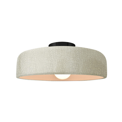 Radiance One Light Semi-Flush Mount in White Crackle (102|CER-6343-CRK-MBLK)