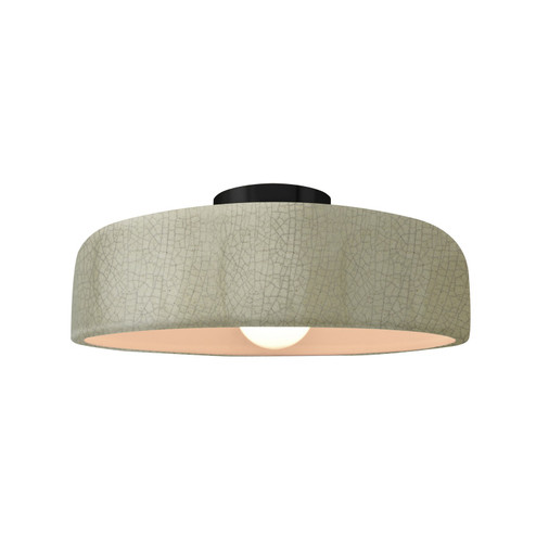 Radiance One Light Semi-Flush Mount in Celadon Green Crackle (102|CER-6343-CKC-MBLK)