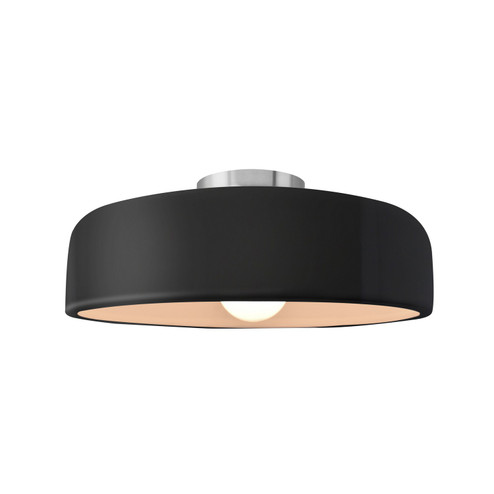 Radiance One Light Semi-Flush Mount in Gloss Black w/ Matte White (102|CER-6343-BKMT-NCKL)