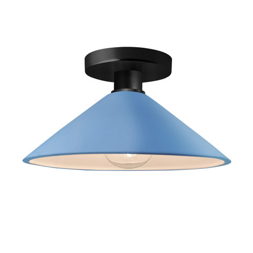 Radiance One Light Semi-Flush Mount in Sky Blue (102|CER-6330-SKBL-MBLK)