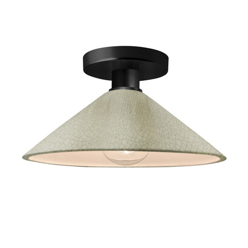 Radiance One Light Semi-Flush Mount in Celadon Green Crackle (102|CER-6330-CKC-MBLK)