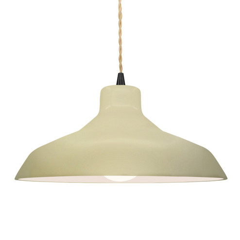 Radiance One Light Pendant in Vanilla (Gloss) (102|CER-6265-VAN-MBLK-BEIG-TWST)