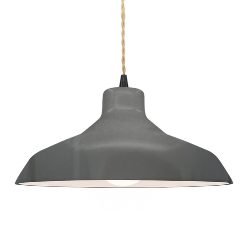 Radiance One Light Pendant in Gloss Grey (102|CER-6265-GRY-MBLK-BEIG-TWST)