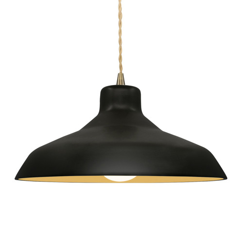 Radiance One Light Pendant in Carbon Matte Black w/ Champagne Gold (102|CER-6265-CBGD-ABRS-BEIG-TWST)