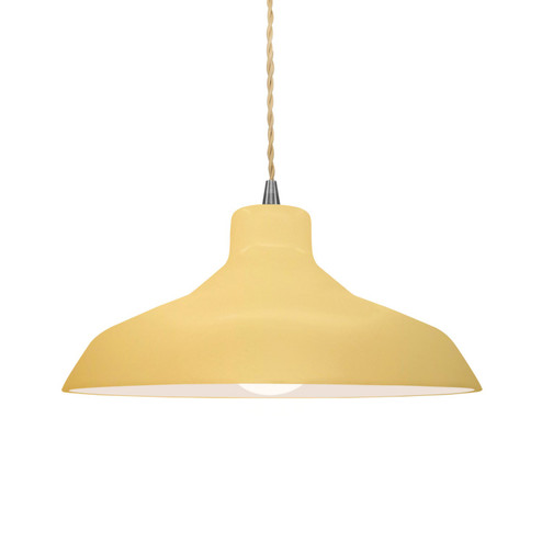 Radiance One Light Pendant in Muted Yellow (102|CER-6263-MYLW-NCKL-BEIG-TWST)