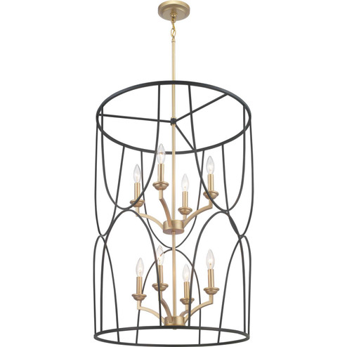 Landree Eight Light Foyer Pendant in Black (54|P500177-031)