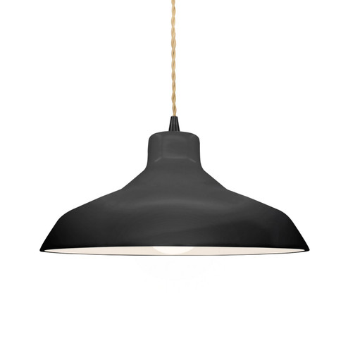 Radiance One Light Pendant in Gloss Black w/ Matte White (102|CER-6263-BKMT-MBLK-BEIG-TWST)