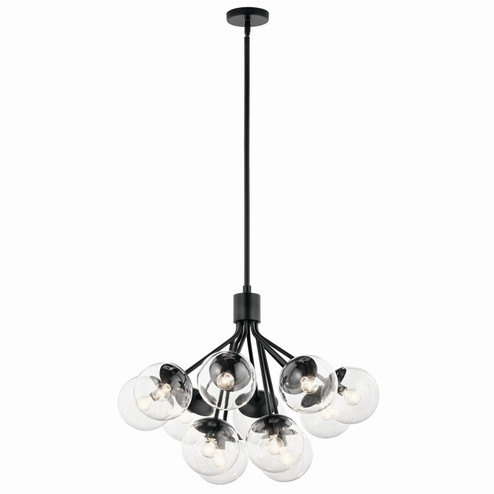 Silvarious 12 Light Chandelier Convertible in Black (12|52701BKCLR)