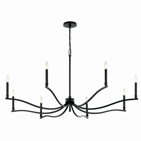 Malene Eight Light Chandelier in Black (12|52697BK)