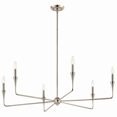 Alvaro Six Light Chandelier in Polished Nickel (12|52690PN)