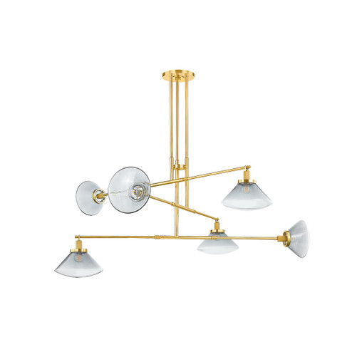 Mendon Six Light Chandelier in Aged Brass (70|1936-AGB)