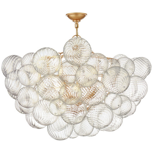 Talia Eight Light Semi-Flush Mount in Burnished Silver Leaf and Clear Swirled Glass (268|JN 4115BSL/CG)
