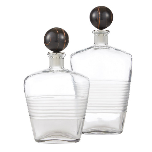 Eaves Decanters, Set of 2 in Clear/Bengal (314|ARI14)