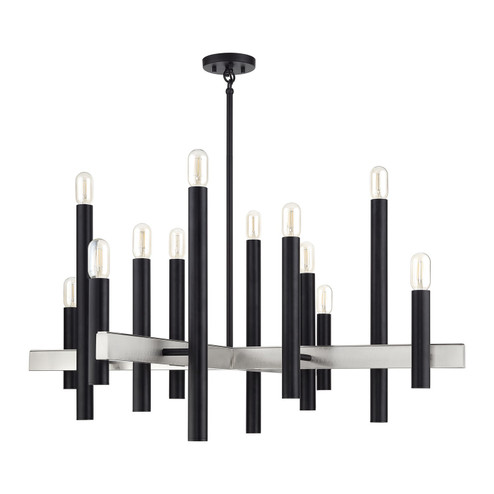 Helsinki 12 Light Chandelier in Black with Brushed Nickel (107|49997-04)