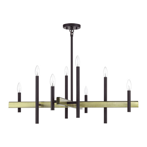Denmark Eight Light Chandelier in Bronze with Antique Brass (107|49347-07)