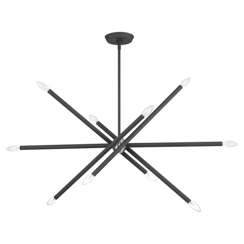 Soho Ten Light Linear Chandelier in Scandinavian Gray with Brushed Nickel (107|46777-76)