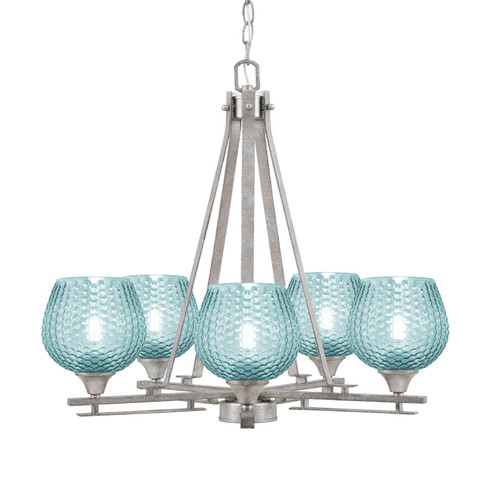 Uptowne Five Light Chandelier in Aged Silver (200|325-AS-4605)
