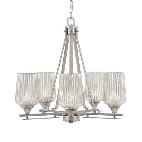 Uptowne Five Light Chandelier in Aged Silver (200|325-AS-4253)