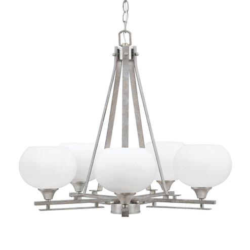 Uptowne Five Light Chandelier in Aged Silver (200|325-AS-212)