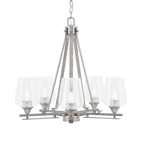 Uptowne Five Light Chandelier in Aged Silver (200|325-AS-210)