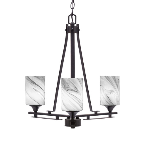 Uptowne Three Light Chandelier in Dark Granite (200|323-DG-3009)
