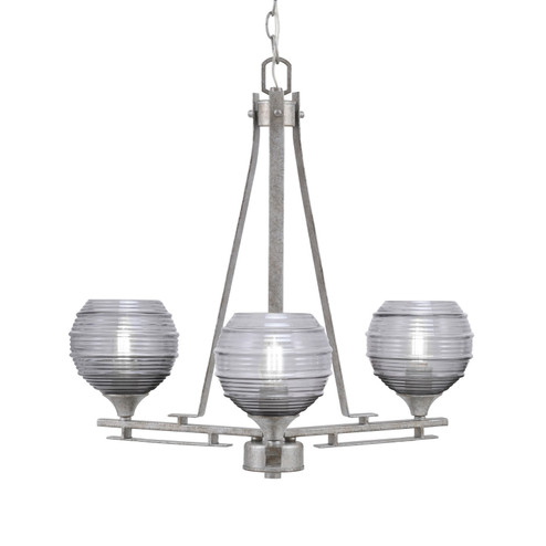 Uptowne Three Light Chandelier in Aged Silver (200|323-AS-5112)