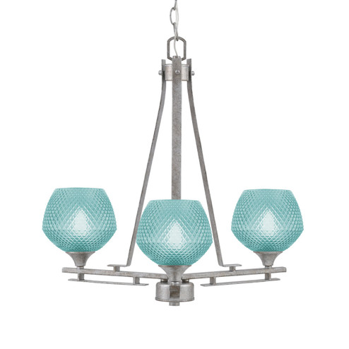 Uptowne Three Light Chandelier in Aged Silver (200|323-AS-4625)
