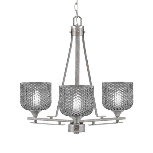 Uptowne Three Light Chandelier in Aged Silver (200|323-AS-4612)