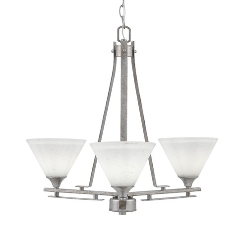 Uptowne Three Light Chandelier in Aged Silver (200|323-AS-312)