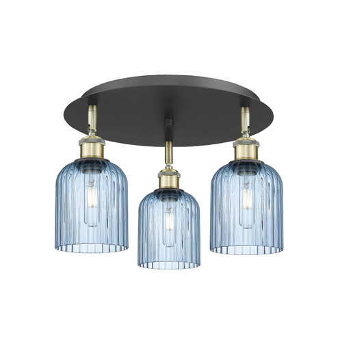 Ballston Three Light Semi-Flush Mount in Black Antique Brass (405|516-3C-BAB-G559-5BL)