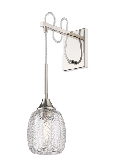Downtown Urban One Light Wall Sconce in Polished Nickel (405|323-1W-PN-G323-5CL)
