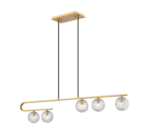 Barrington Five Light Island Pendant in Brushed Brass (405|320-5I-BB-G320-5CL-BB)
