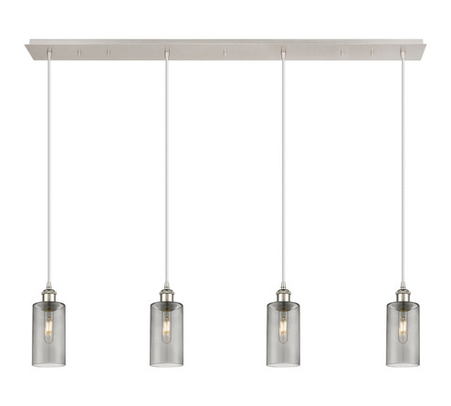 Downtown Urban Four Light Linear Pendant in Polished Nickel (405|124B-4P-PN-G434-7SM)
