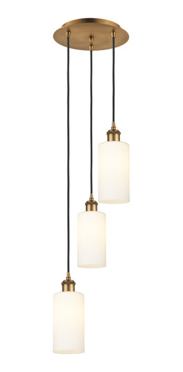 Downtown Urban Three Light Pendant in Brushed Brass (405|113B-3P-BB-G434-7WH)