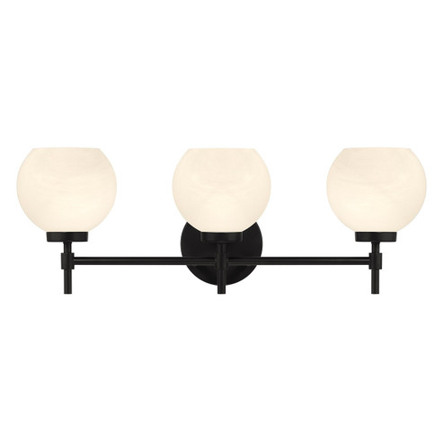 Hannah Three Light Bathroom Vanity in Matte Black (159|V6-L8-9621-3-BK)