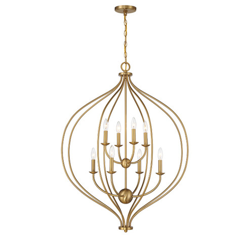 Orchid Eight Light Pendant in Warm Brass (159|V6-L7-1299-8-322)