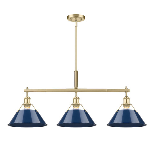 Orwell Three Light Linear Pendant in Brushed Champagne Brass (62|3306-LP BCB-NVY)