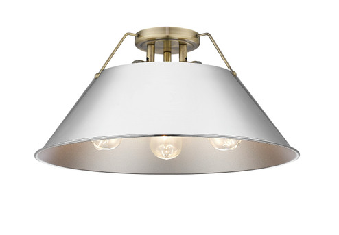 Orwell Three Light Flush Mount in Aged Brass (62|3306-3FM AB-CH)