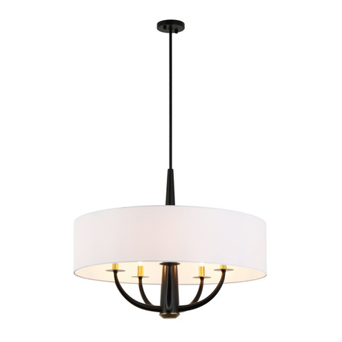 Patchwork Five Light Pendant in Black/Satin Brass (137|503P05BLSB)