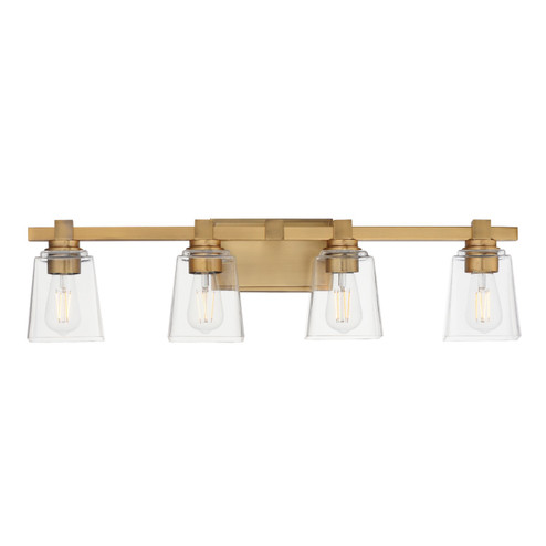 Cubos Four Light Bath Vanity in Natural Aged Brass (16|21384CLNAB)