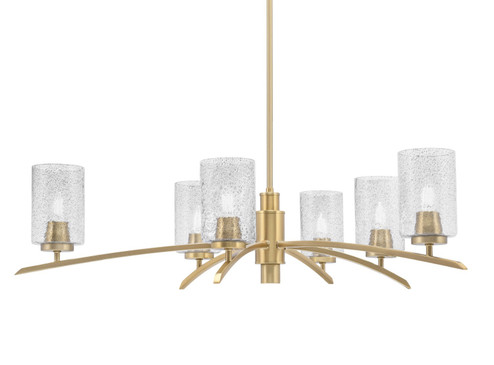 Kurve Six Light Chandelier in New Age Brass (200|3746-NAB-3002)