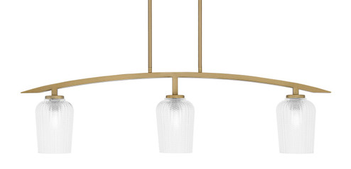 Kurve Three Light Island Pendant in New Age Brass (200|3736-NAB-4250)