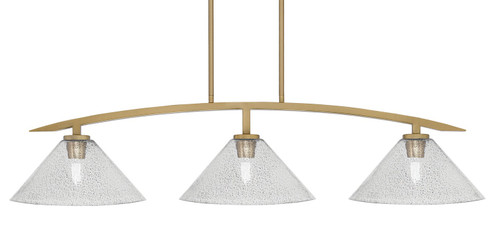 Kurve Three Light Island Pendant in New Age Brass (200|3736-NAB-2122)