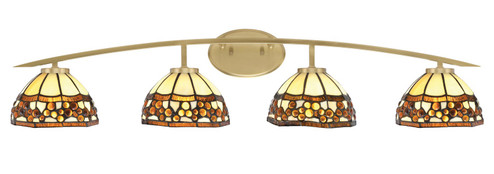 Kurve Four Light Bath Bar in New Age Brass (200|3724-NAB-9975) Kurve Four Light Bath Bar in New Age Brass (200|3724-NAB-9975)