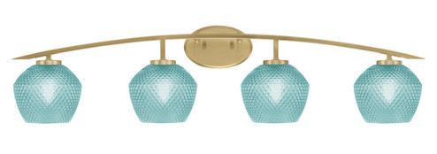 Kurve Four Light Bath Bar in New Age Brass (200|3724-NAB-4625)