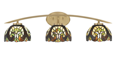 Kurve Three Light Bath Bar in New Age Brass (200|3723-NAB-9945)