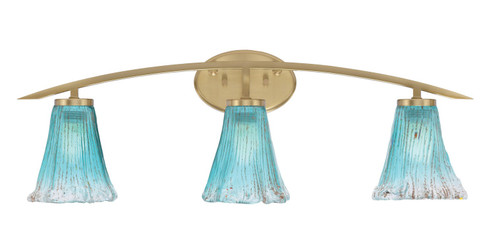 Kurve Three Light Bath Bar in New Age Brass (200|3723-NAB-725)