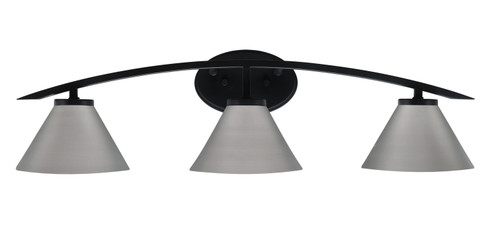 Kurve Three Light Bath Bar in Matte Black (200|3723-MB-421-GP)