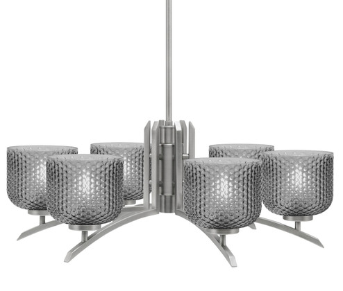 Kurve Six Light Chandelier in Graphite (200|3706-GP-4612)